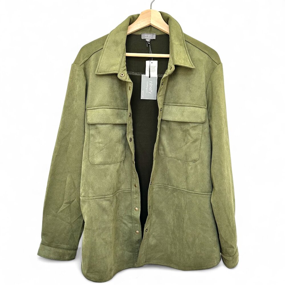 Ninety Green Suede Jacket - Size 1X, New with Tags